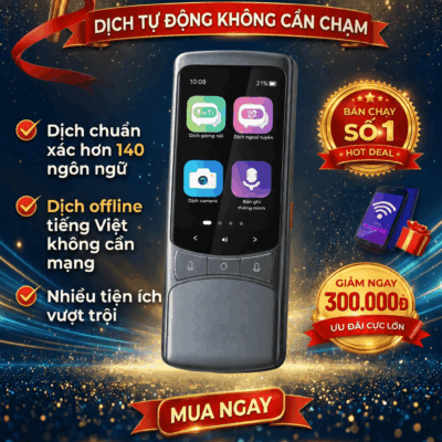 Máy Phiên Dịch VTalk Go 2026 - Tích Hợp AI Thông Minh Không Cần Chạm, Không Cần Nút