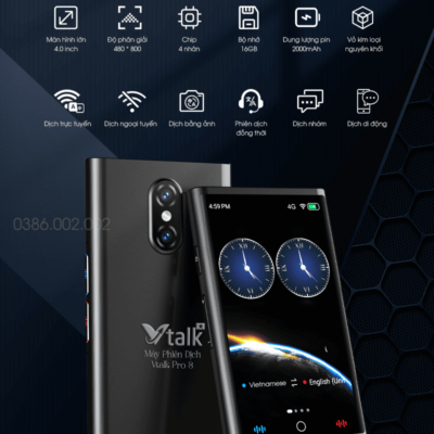 Máy Phiên Dịch  Vtalk Pro S - Thiết Kế Mới Tích Hợp Chat GPT Dịch Tự Động 2026