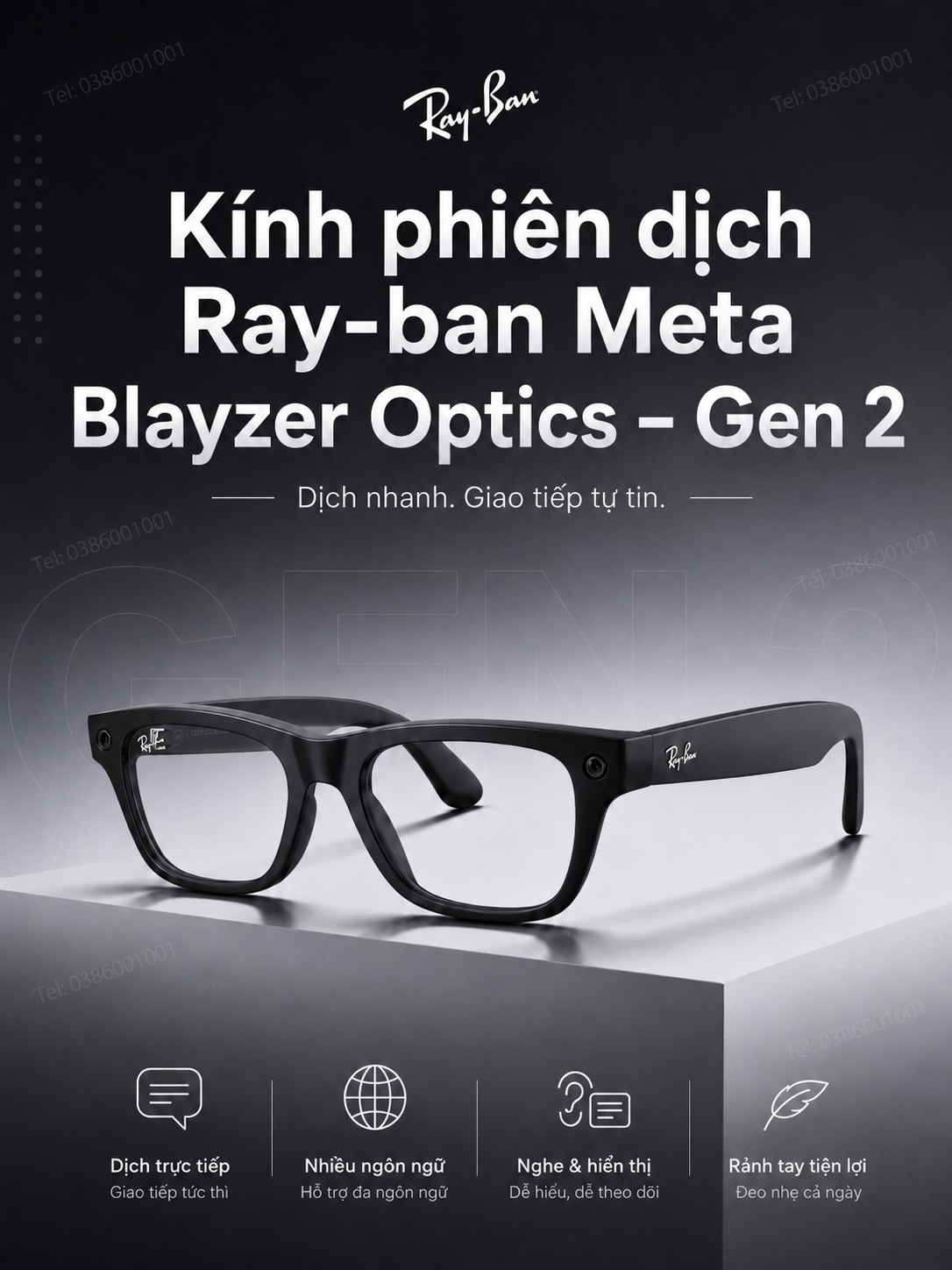 Kính Phiên Dịch Ray-ban Meta Blayzer Optics Gen 2 - Tích Hợp Meta AI Dịch Realtime