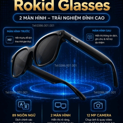 Kính phiên dịch Rokid Glasses 2026 - Thế hệ mới Micro-LED bản Global cao cấp